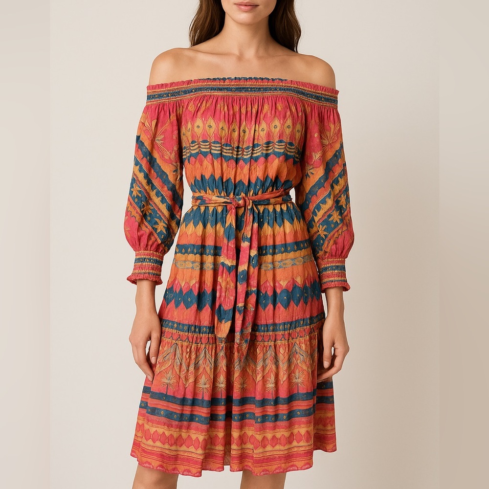 Chufy Mancora Smocked Boho Dress Multicolor